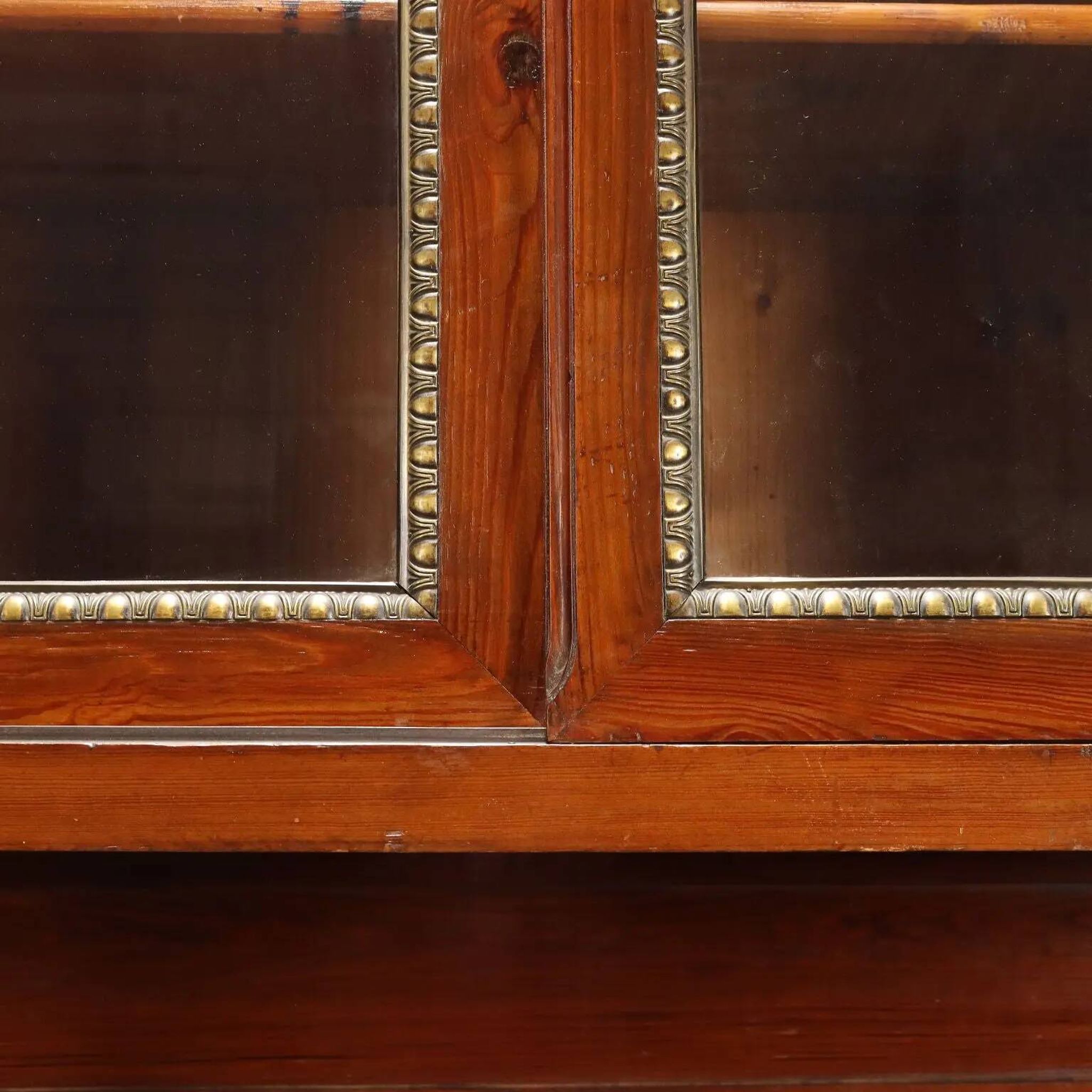 Vintage larch sideboard with sliding metal doors, Italy, 20th century