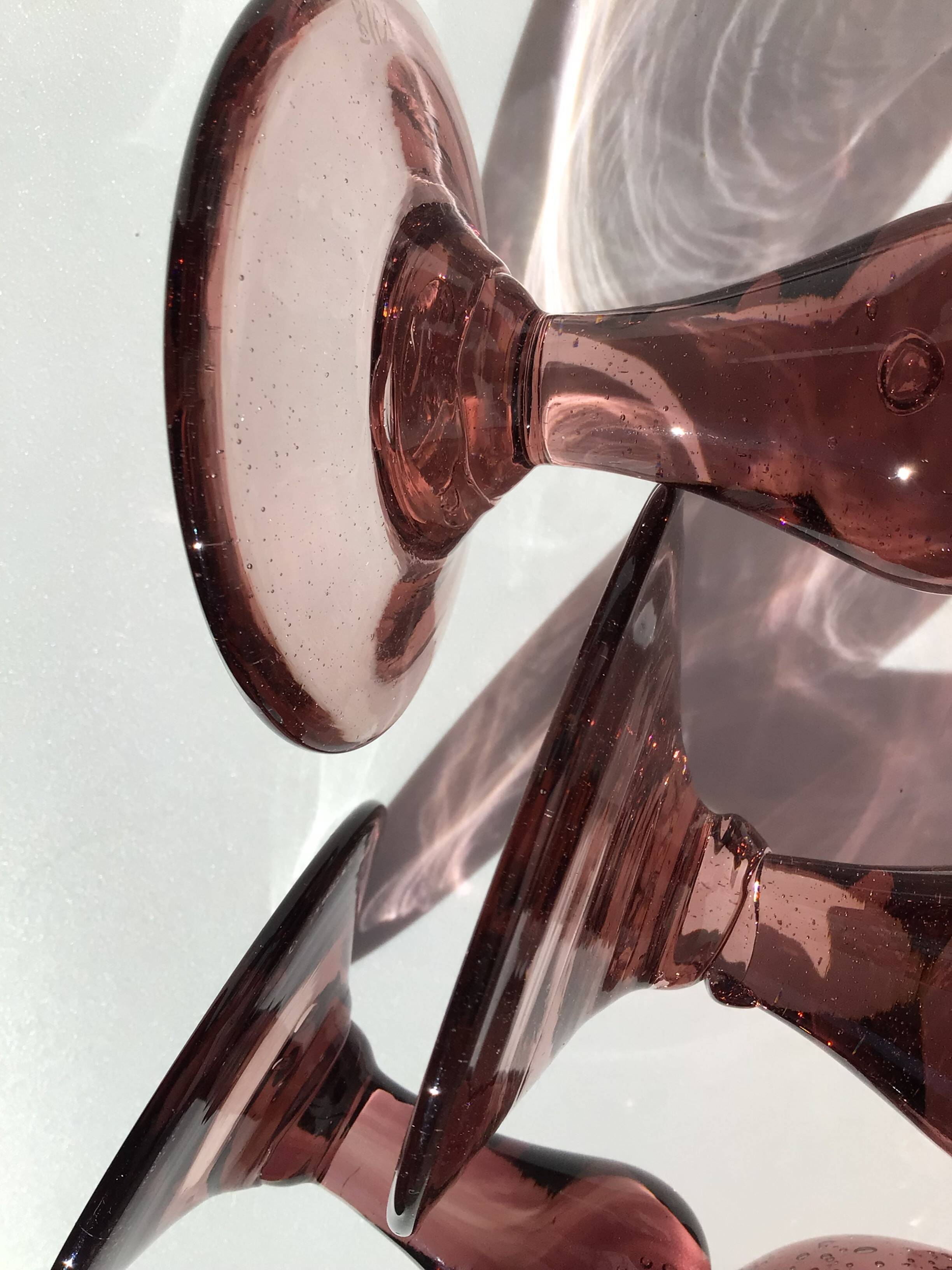 3 Biot stamped water glasses