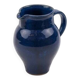 Glazed blue ceramic jug signed