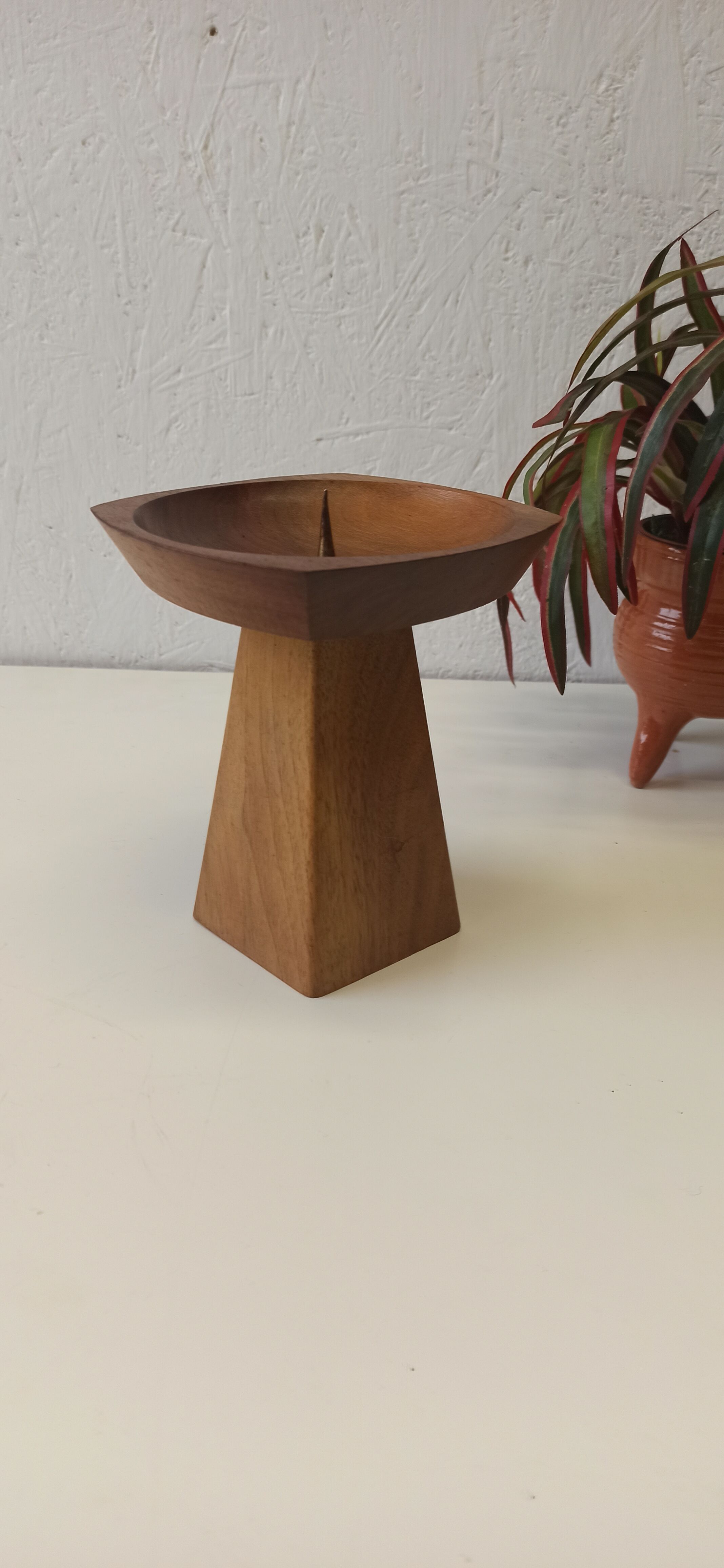 Teak candle holder 1970