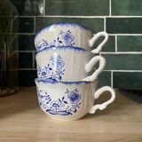 3 Sarreguemines earthenware lunches, Lancaster decor.