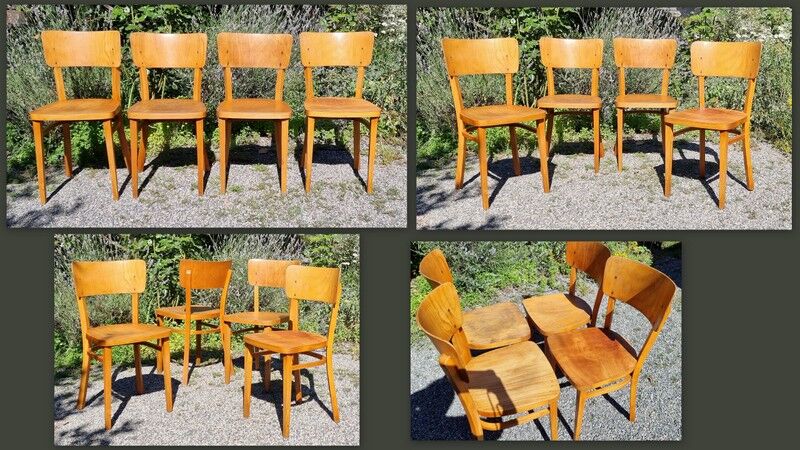 4 chaises Thonet années 50/60