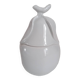 White porcelain pear sugar bowl