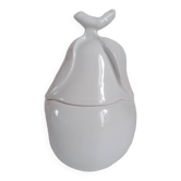 Sucrier poire en porcelaine blanche