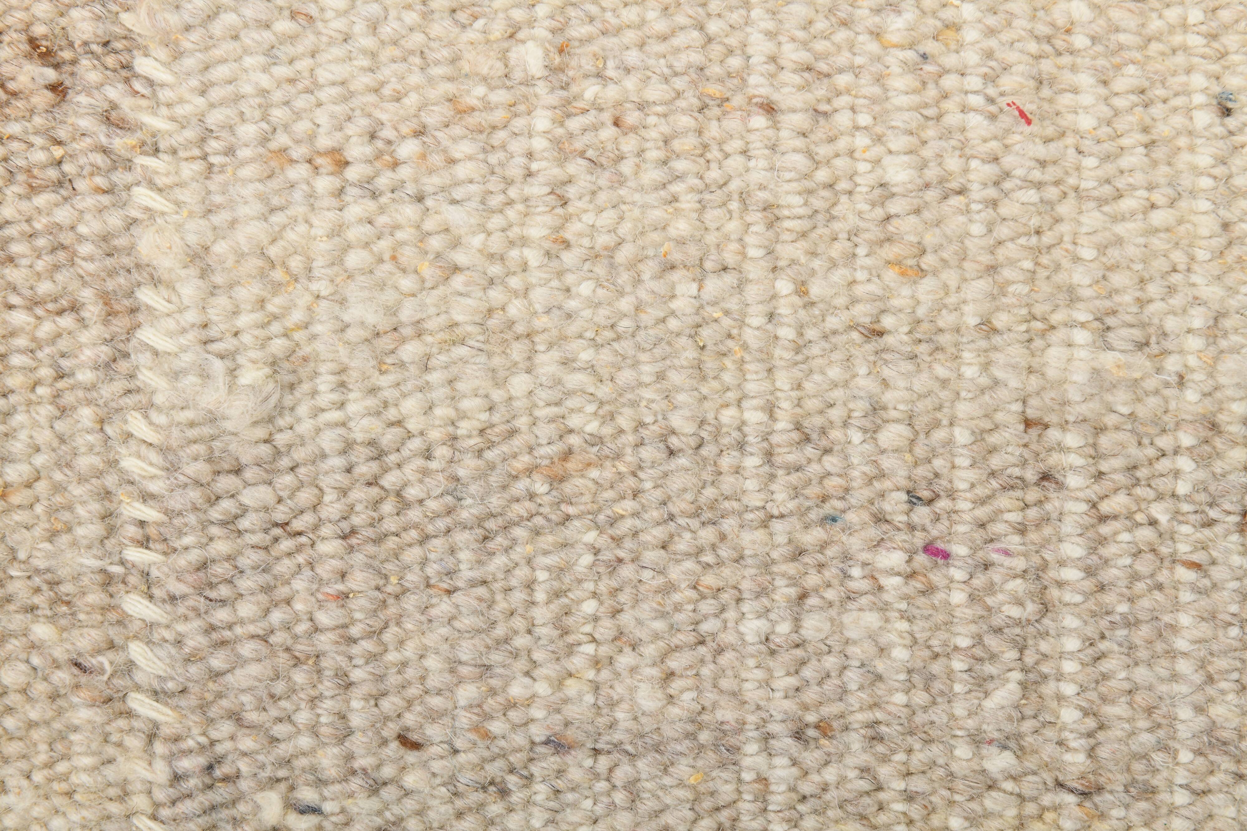 Striped Pattern Brown & Cream Vintage Kilim Rug, 220x300Cm