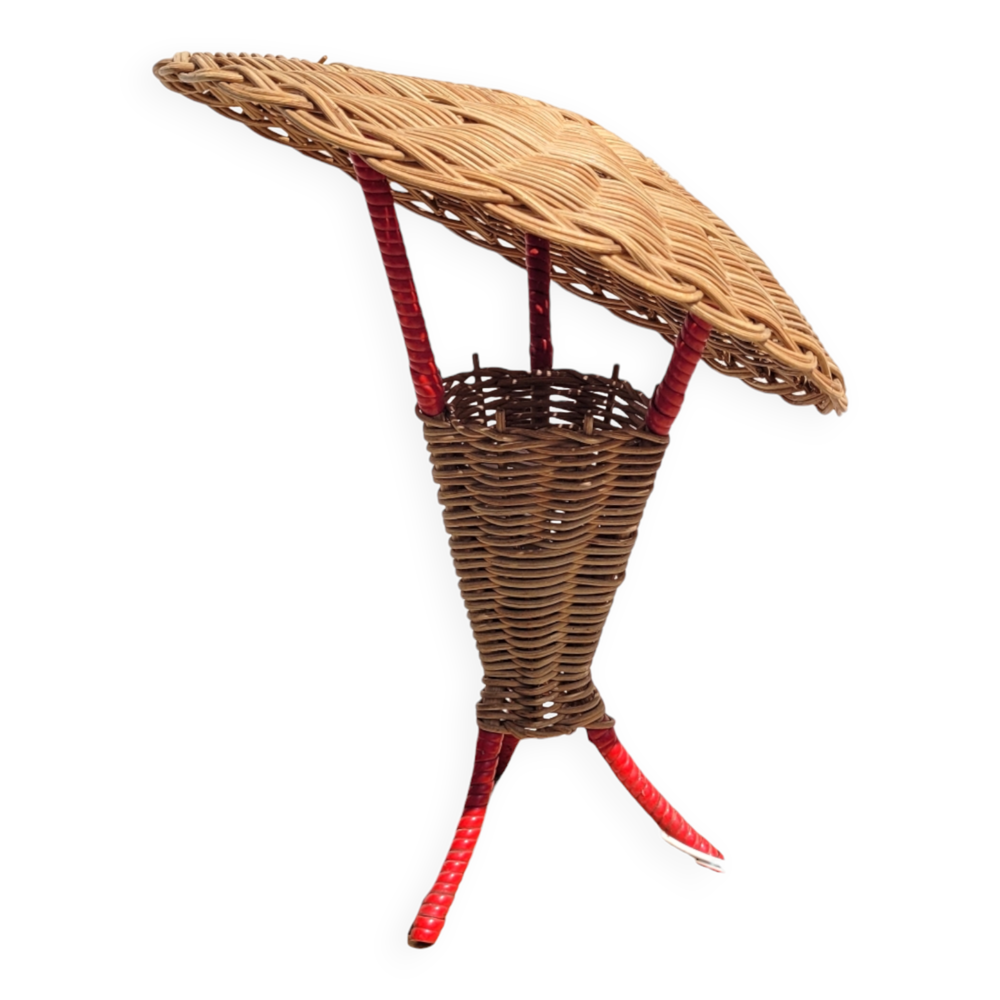 Rattan lamp scoubidou 1960