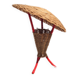 Rattan lamp scoubidou 1960