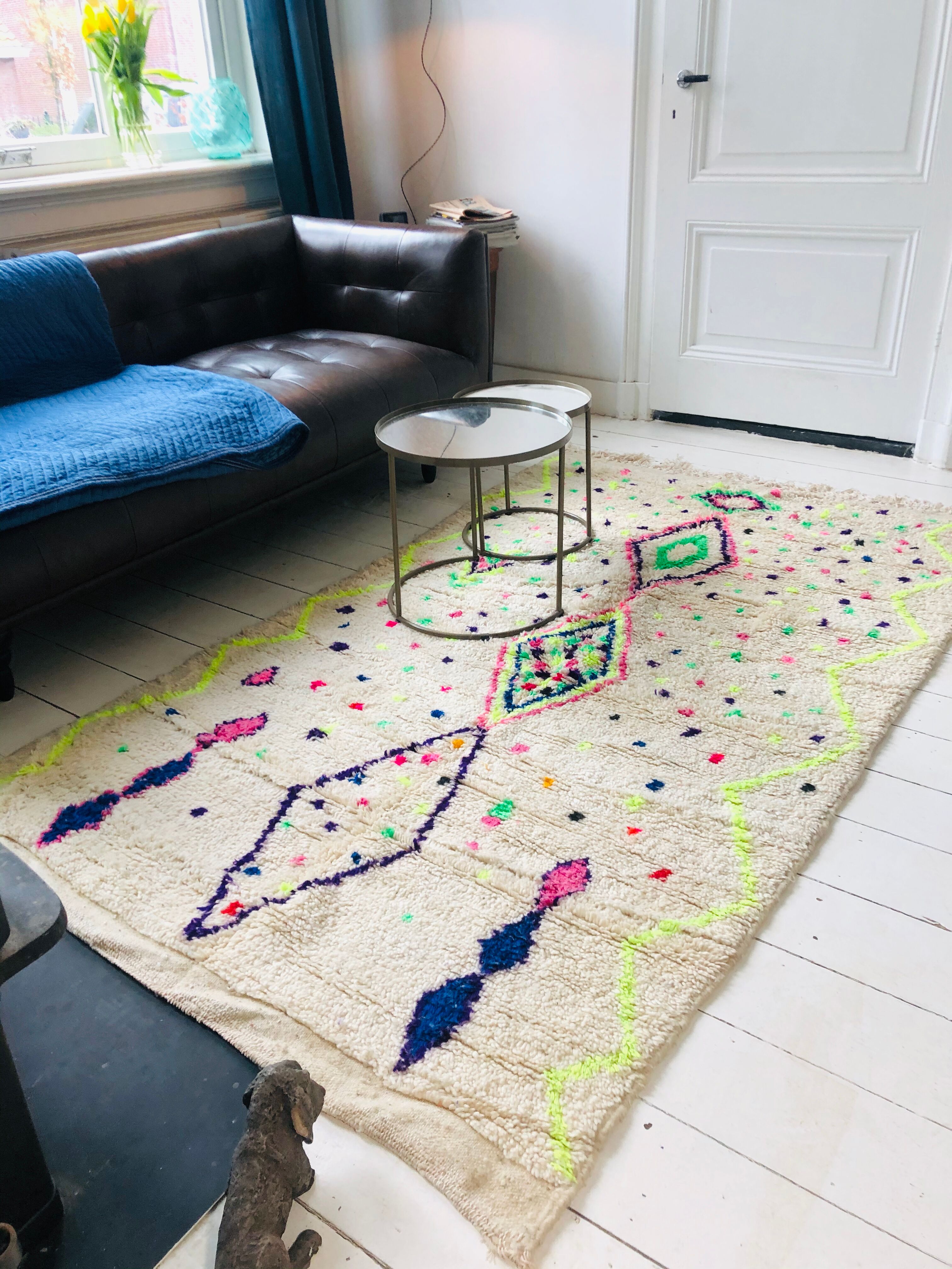 Vintage Berber carpet with full color 250x140cm