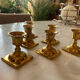 Series of 6 vintage brass candle holders