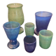 Series of vintage jar vases in bubbled glass paste from the 50s-60s
