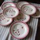 8 flat plates and a round deep dish Digoin Sarreguemines Aude Art Deco