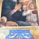 Polychrome religious icon to hang The Virgin and Child