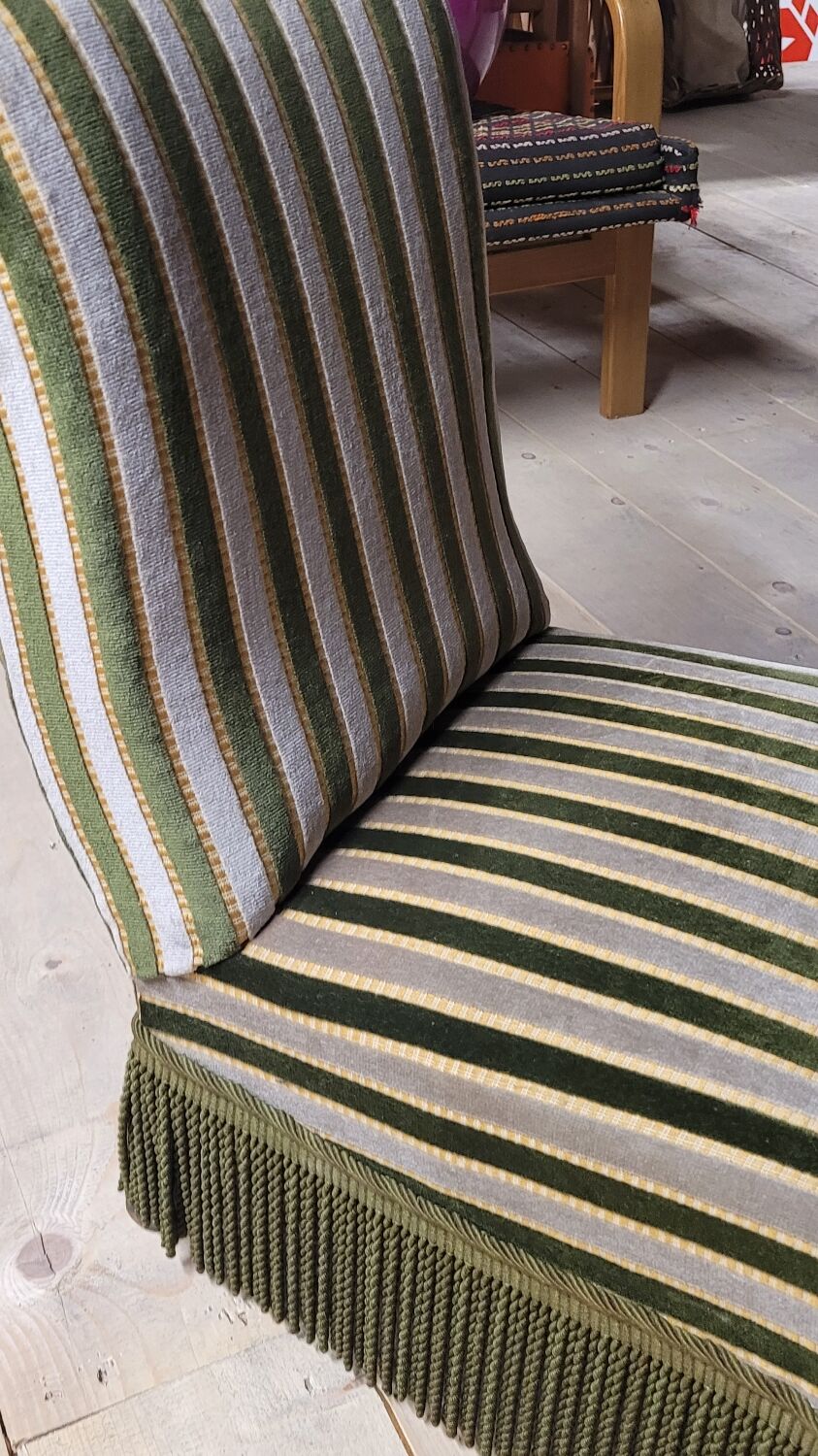 Napoleon III period velvet fireside chair