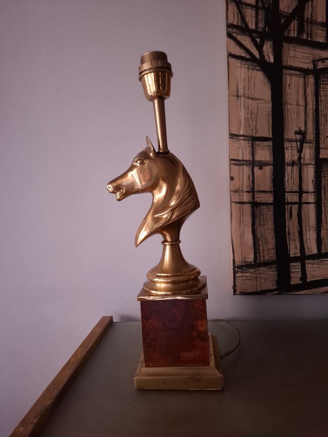 1980s horse head table lamp