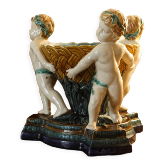 Majolica cherub cut