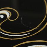 Fifties Rockabilly Coffee Table Glass Conical Golden Legs 90cm