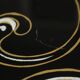 Fifties Rockabilly Coffee Table Glass Conical Golden Legs 90cm