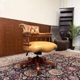 English Chesterfield Desk Chair Cognac