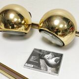 4 large golden ball spots, space age 60 70's. concord wall light on rails