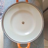 Enamelled cast iron casserole the orange crucible.