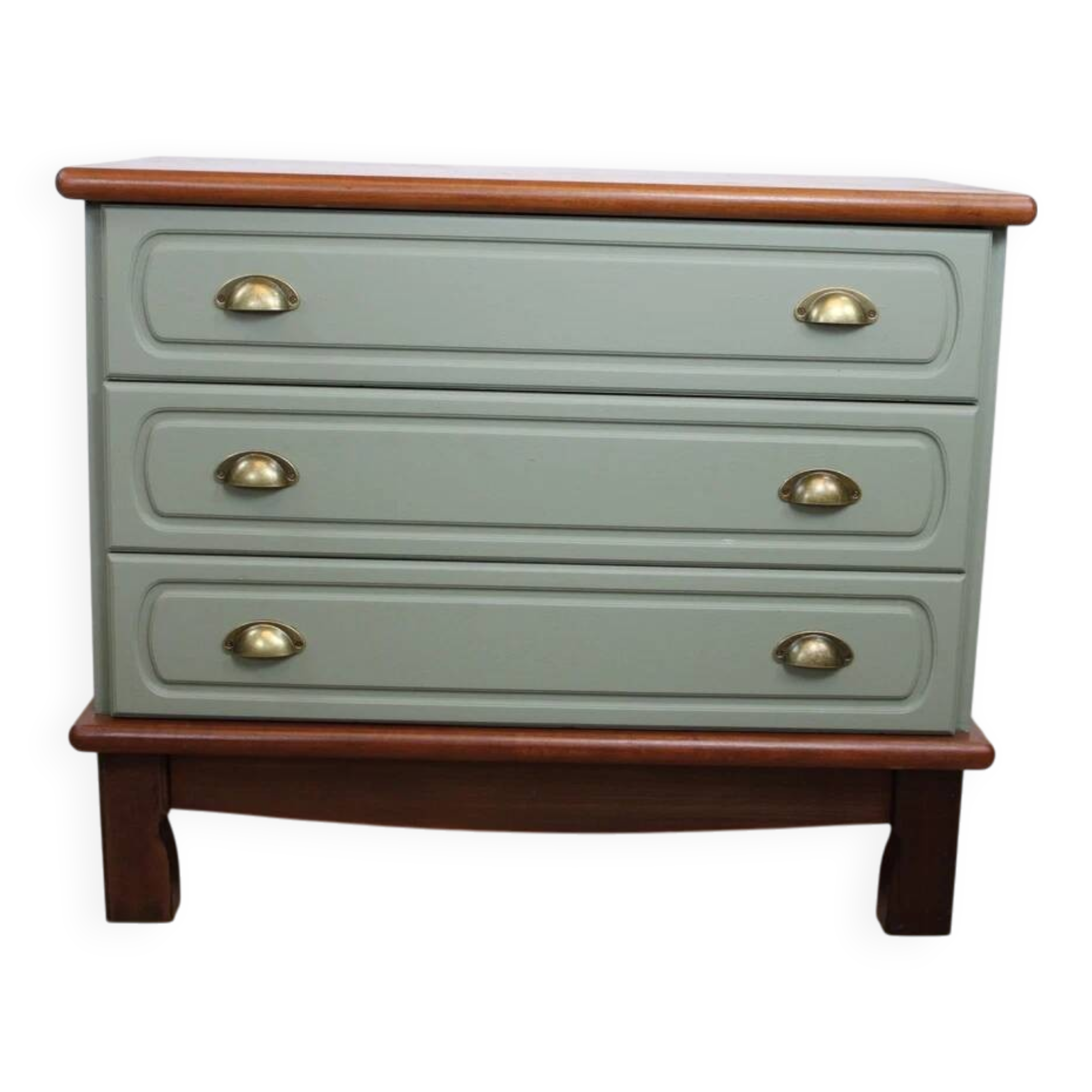 Sage green 3-drawer chest of drawers Gautier 1970 France