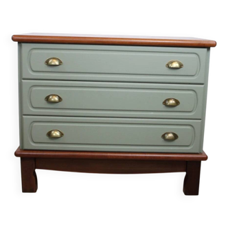 Commode 3 tiroirs vert sauge gautier 1970 france
