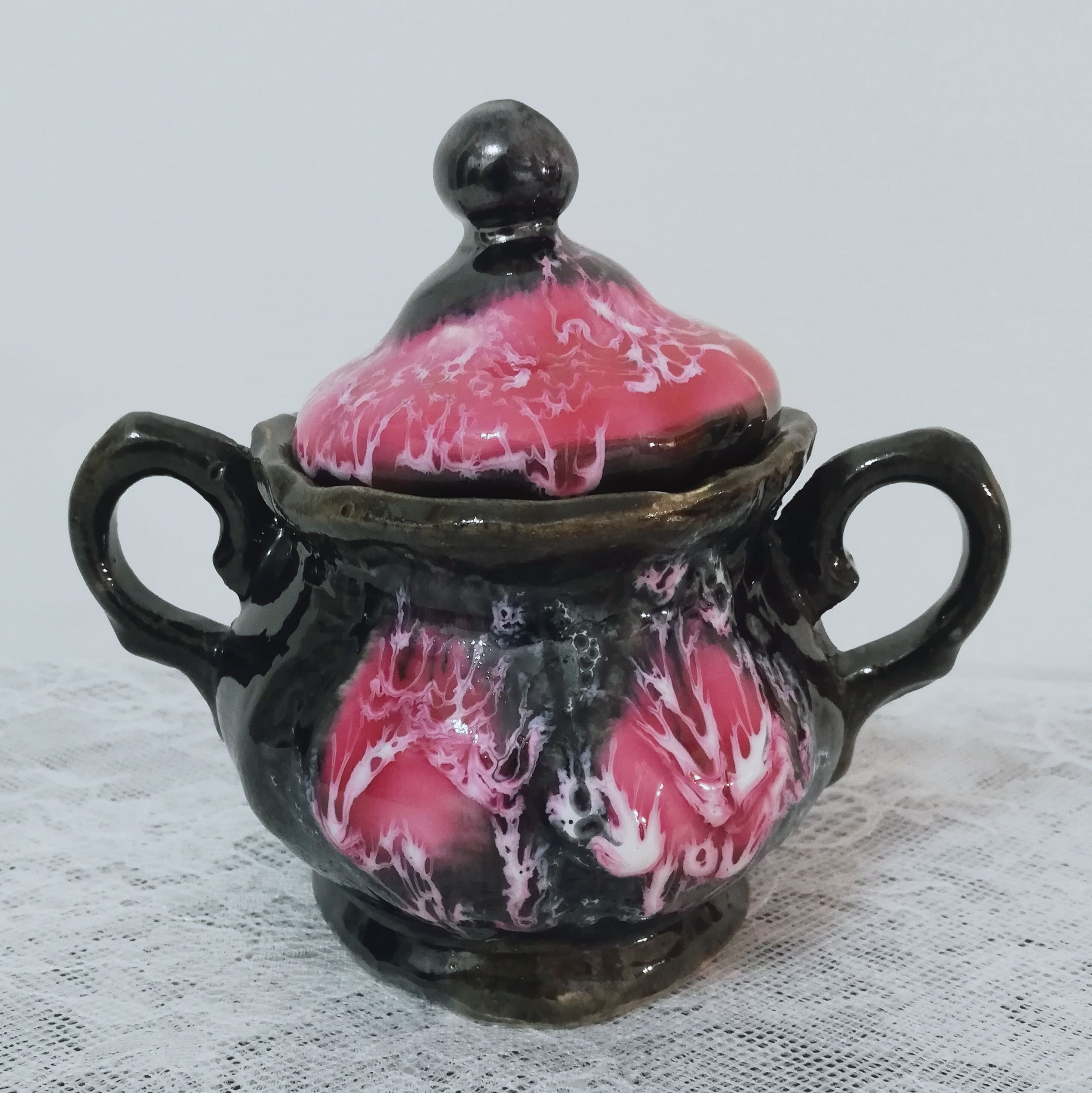 Vallauris style sugar pot