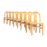80s Annig Sarian round bend wooden dining chair for Tisettanta set/8