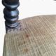 Pair of vintage twisted black wood chairs – Light green fabric seats
