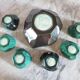 Vintage salad bowl and ramekin with cut-in-coloured earthenware