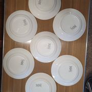 Lot 7 assiettes plates en faïence "Sarreguemines & Digoin", modèle SAVERNE