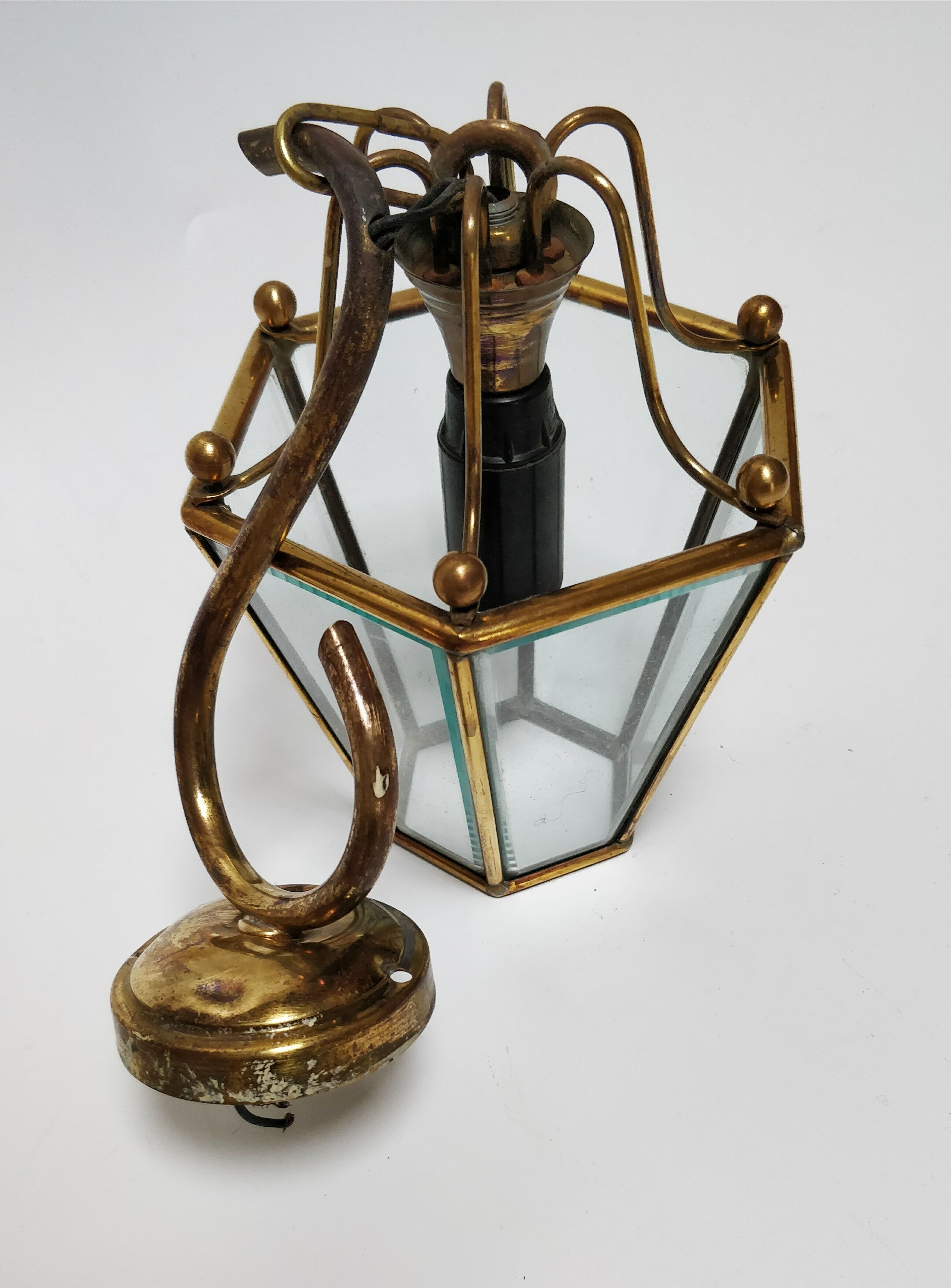 Brass lantern and beveled glasses