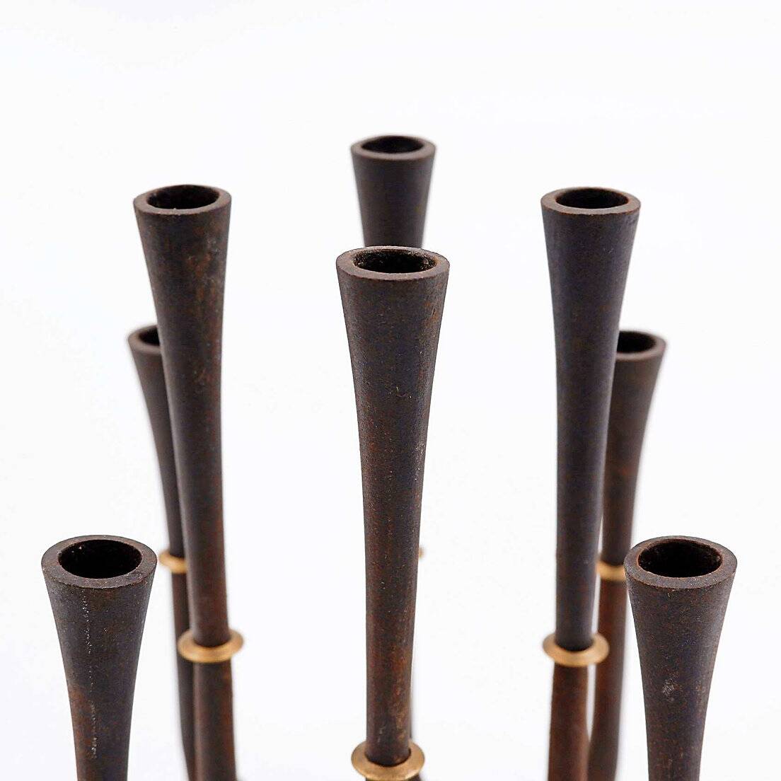 Cast iron and brass candle holder by Jens Quistgaard for Dansk designs, 1960