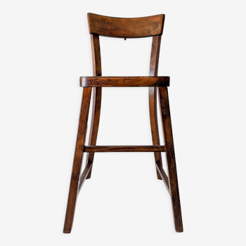 High chair in varnished wood 50s