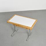 Metal and pine table, La Plagne circa 1960