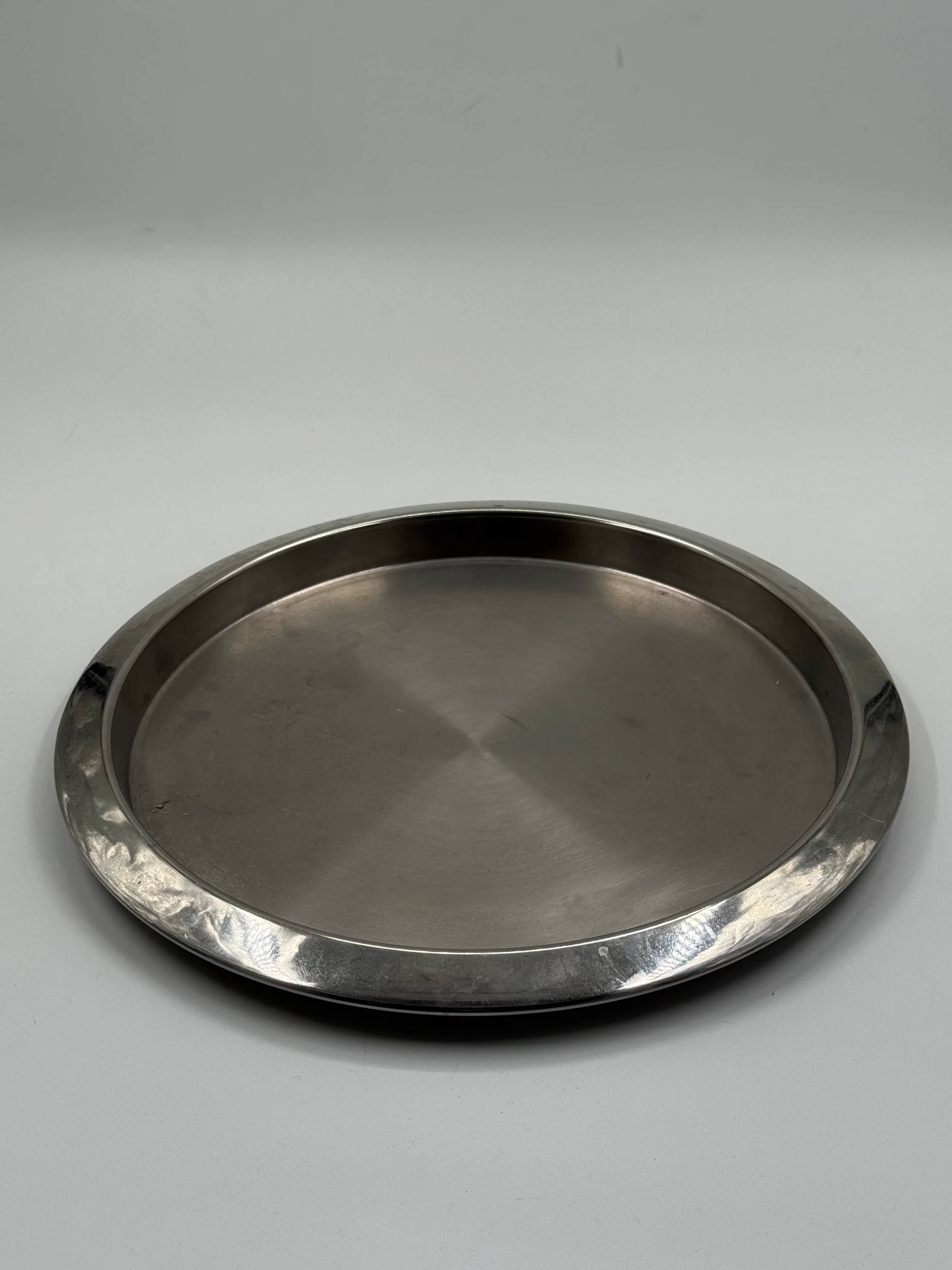 Plateau de service vintage en acier inoxydable