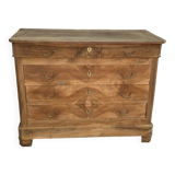 Louis Philipe chest of drawers in solid walnut, airbrushed