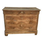 Louis Philipe chest of drawers in solid walnut, airbrushed