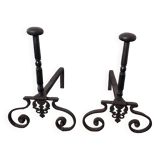 Pair of 19th C. cast iron andirons