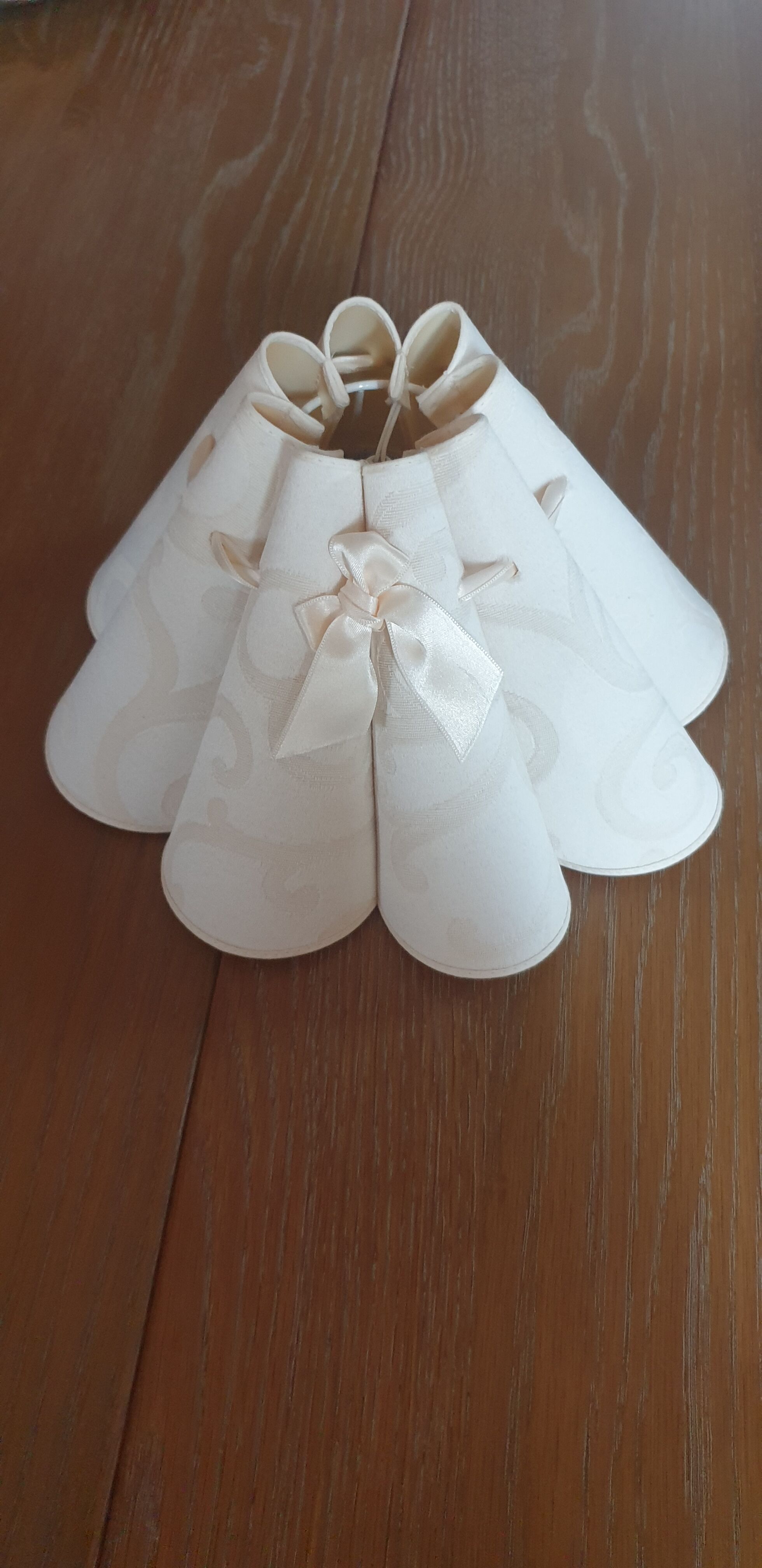 Two romantic ivory lampshades