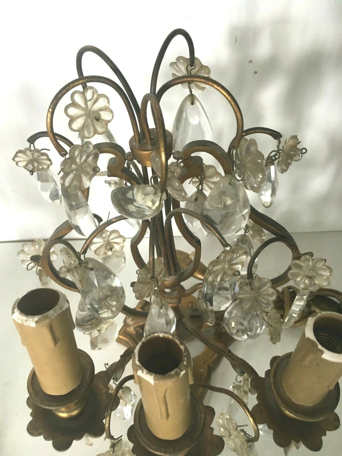 Pair of bronze girandole  20th century