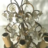 Paire de girandole en bronze a pampilles XX siècle