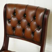 Chesterfield Leather Dining Chairs, Set of 6