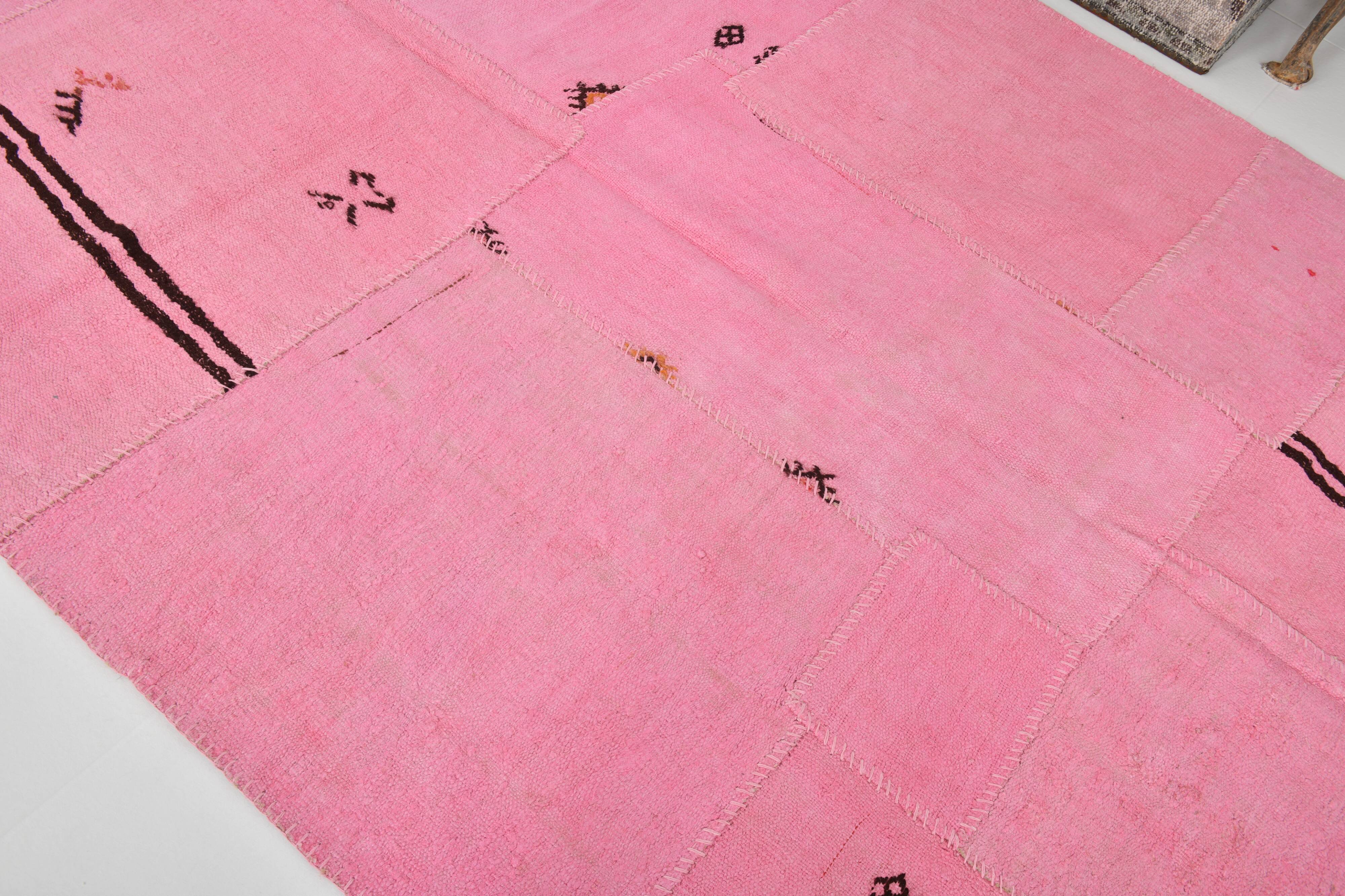 6x8  Pink Turkish Kilim Rug, 178x254Cm