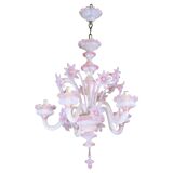 Extraordinary Murano Glass Chandelier adorned with Pink Flowers