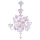 Extraordinary Murano Glass Chandelier adorned with Pink Flowers