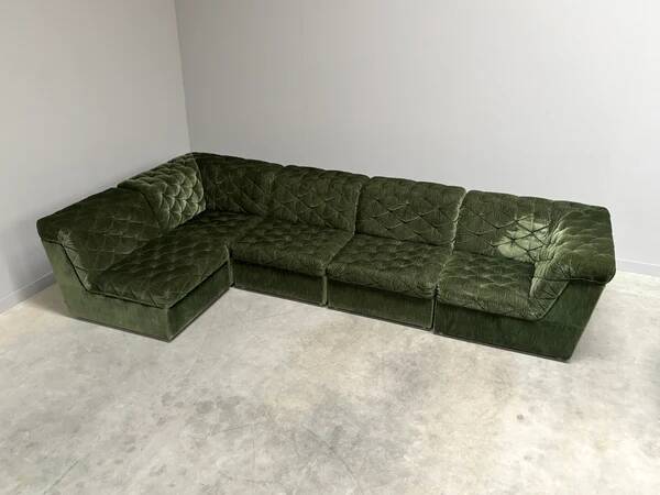Modular corduroy lounge sofa by Laauser, 1970s