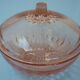 Transparent pink glass candy box