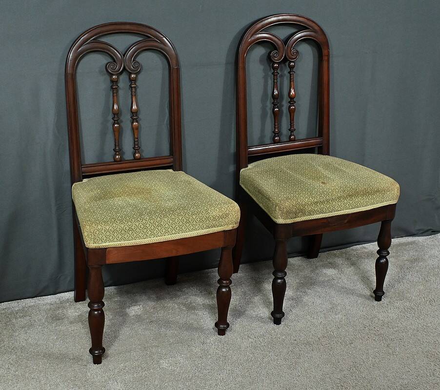 Pair of Mahogany Chairs, Restoration Period – 1st part of the 19th century