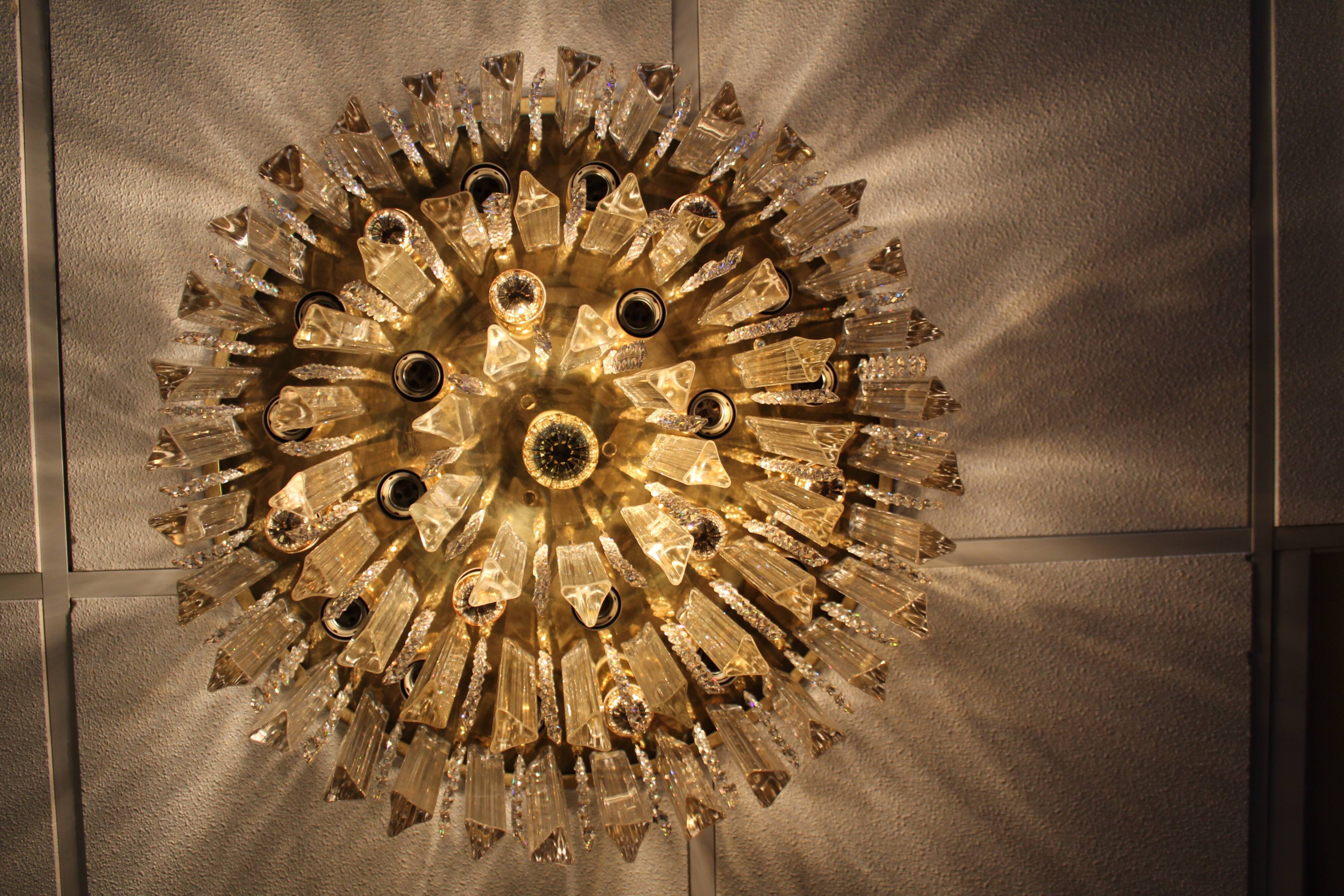 J.T. Kalmar Plaffoniere avec cristaux de verre de Murano, Autriche 1960